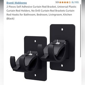 Wabboreq Black Curtain Rod Brackets